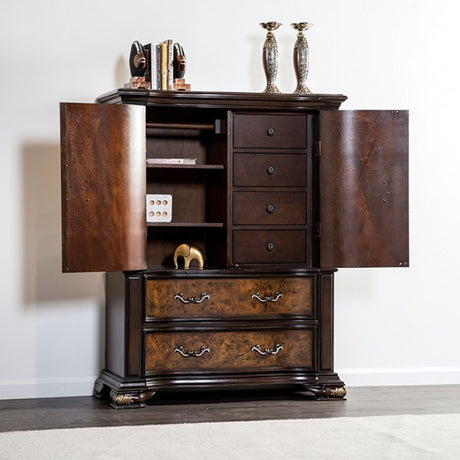 Aquilina Dark Cherry/Oak Chest from Furniture of America - Luna Furniture