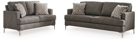 Arcola Sofa and Loveseat in Java - PKG014102