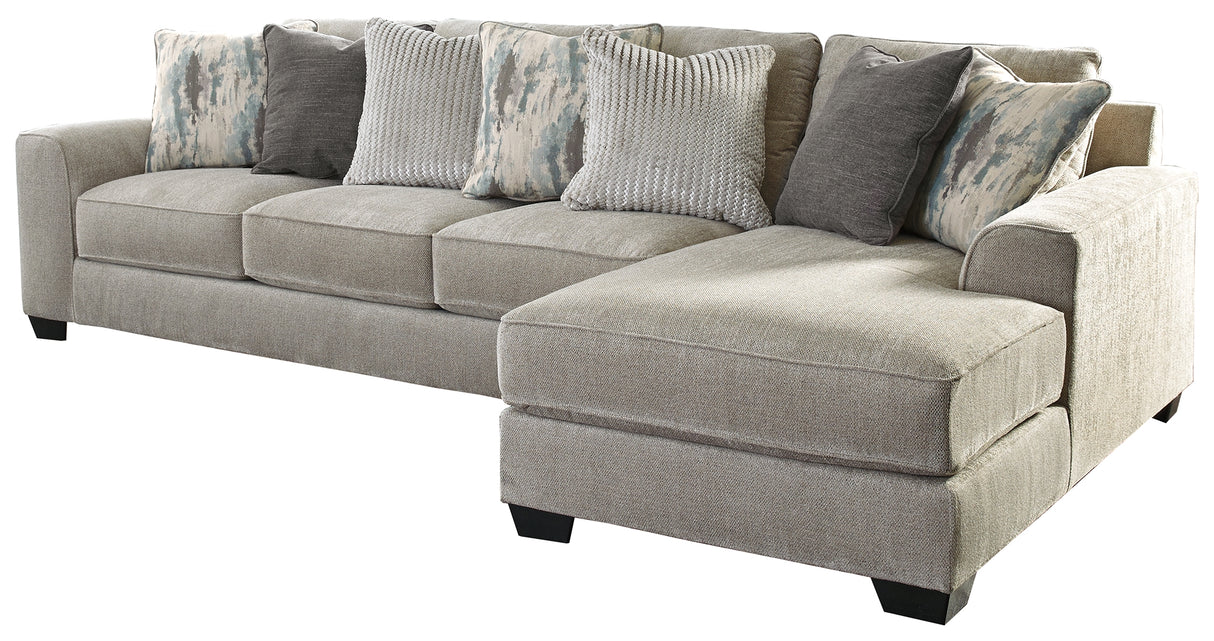 Ardsley 2-Piece Sectional with Ottoman in Pewter from Ashley - Luna Furniture