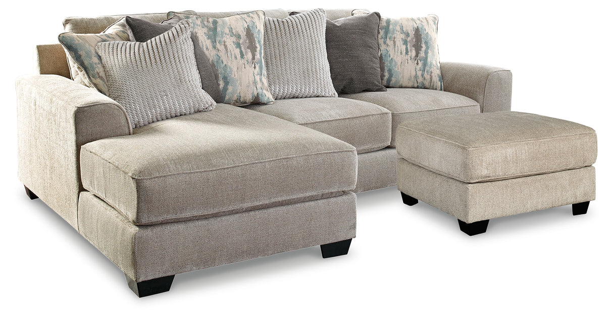 Ardsley 2-Piece Sectional with Ottoman in Pewter - PKG001222