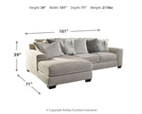 Ardsley 2-Piece Sectional with Ottoman in Pewter - PKG001222