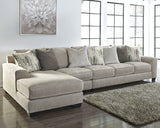 Ardsley 3-Piece Sectional with Ottoman in Pewter from Ashley - Luna Furniture