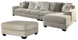 Ardsley 3-Piece Sectional with Ottoman in Pewter - PKG001217