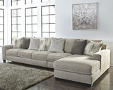 Ardsley 3-Piece Sectional with Ottoman in Pewter - PKG001217