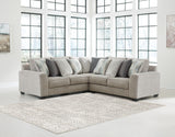 Ardsley 3-Piece Sectional with Ottoman in Pewter - PKG001228