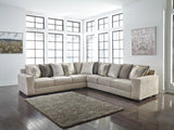 Ardsley 3-Piece Sectional with Ottoman in Pewter from Ashley - Luna Furniture