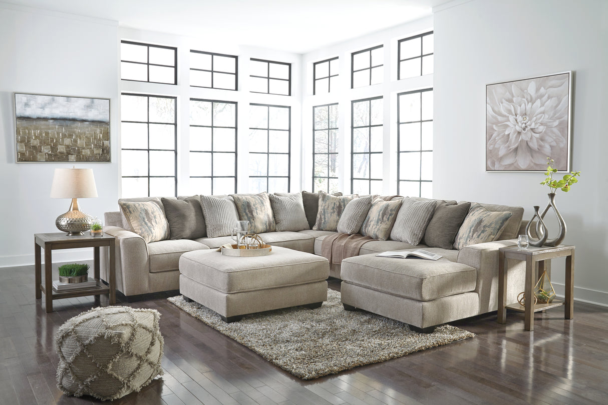 Ardsley 4-Piece Sectional with Ottoman in Pewter - PKG001212