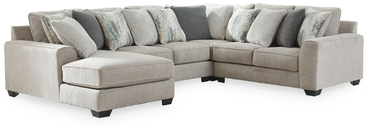 Ardsley 4-Piece Sectional with Ottoman in Pewter from Ashley - Luna Furniture