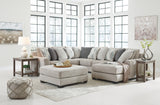 Ardsley 4-Piece Sectional with Ottoman in Pewter from Ashley - Luna Furniture