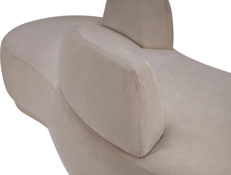 Argyle Chenille Fabric Chaise/Loveseat Beige from Meridian - Luna Furniture