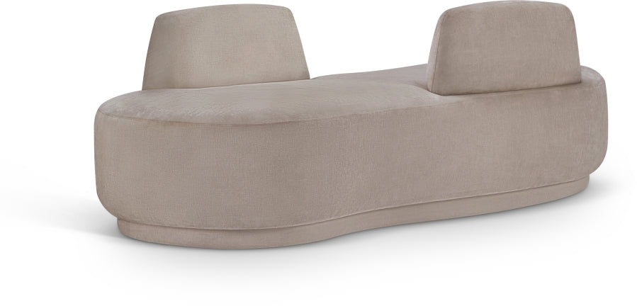 Argyle Chenille Fabric Chaise/Loveseat Beige from Meridian - Luna Furniture