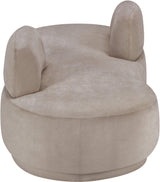 Argyle Chenille Fabric Chaise/Loveseat Beige from Meridian - Luna Furniture