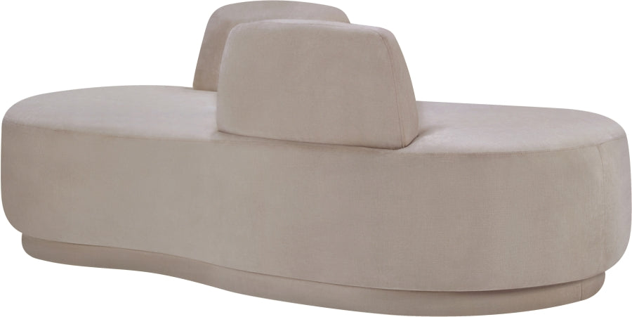 Argyle Chenille Fabric Chaise/Loveseat Beige from Meridian - Luna Furniture