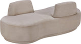 Argyle Chenille Fabric Chaise/Loveseat Beige from Meridian - Luna Furniture