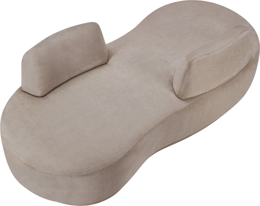 Argyle Chenille Fabric Chaise/Loveseat Beige from Meridian - Luna Furniture