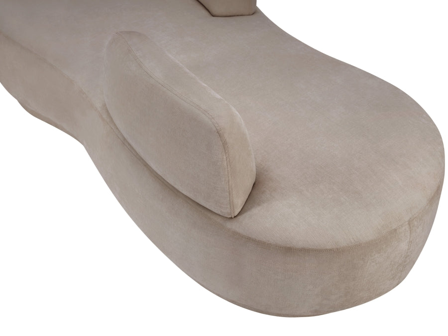 Argyle Chenille Fabric Chaise/Loveseat Beige from Meridian - Luna Furniture