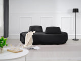 Argyle Chenille Fabric Chaise/Loveseat Black from Meridian - Luna Furniture