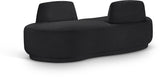 Argyle Chenille Fabric Chaise/Loveseat Black from Meridian - Luna Furniture