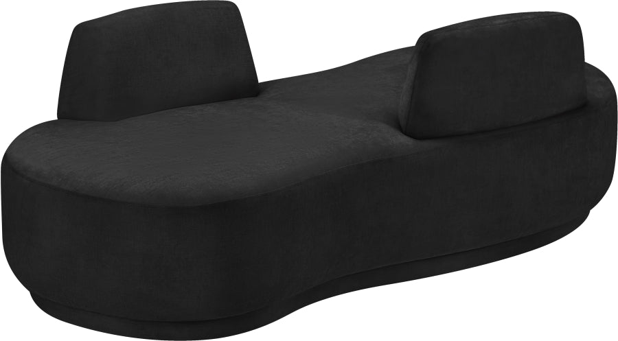 Argyle Chenille Fabric Chaise/Loveseat Black from Meridian - Luna Furniture