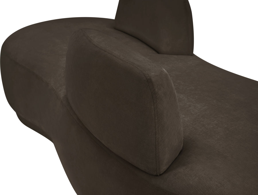 Argyle Chenille Fabric Chaise/Loveseat Brown from Meridian - Luna Furniture