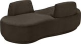 Argyle Chenille Fabric Chaise/Loveseat Brown from Meridian - Luna Furniture