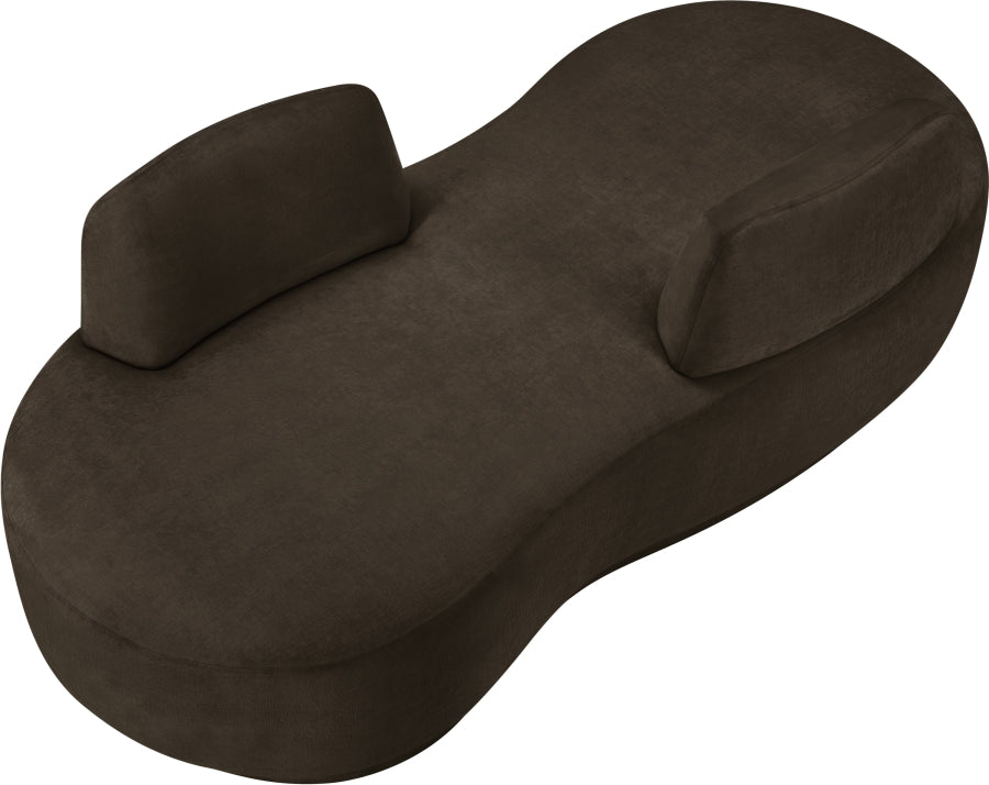 Argyle Chenille Fabric Chaise/Loveseat Brown from Meridian - Luna Furniture