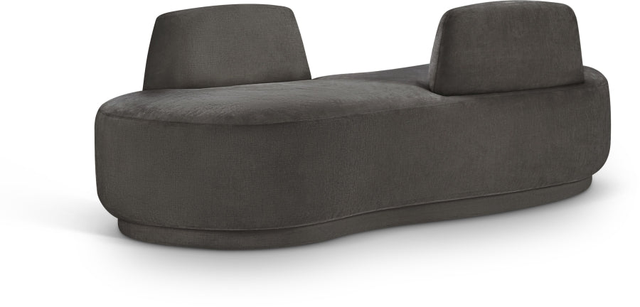 Argyle Chenille Fabric Chaise/Loveseat Grey from Meridian - Luna Furniture