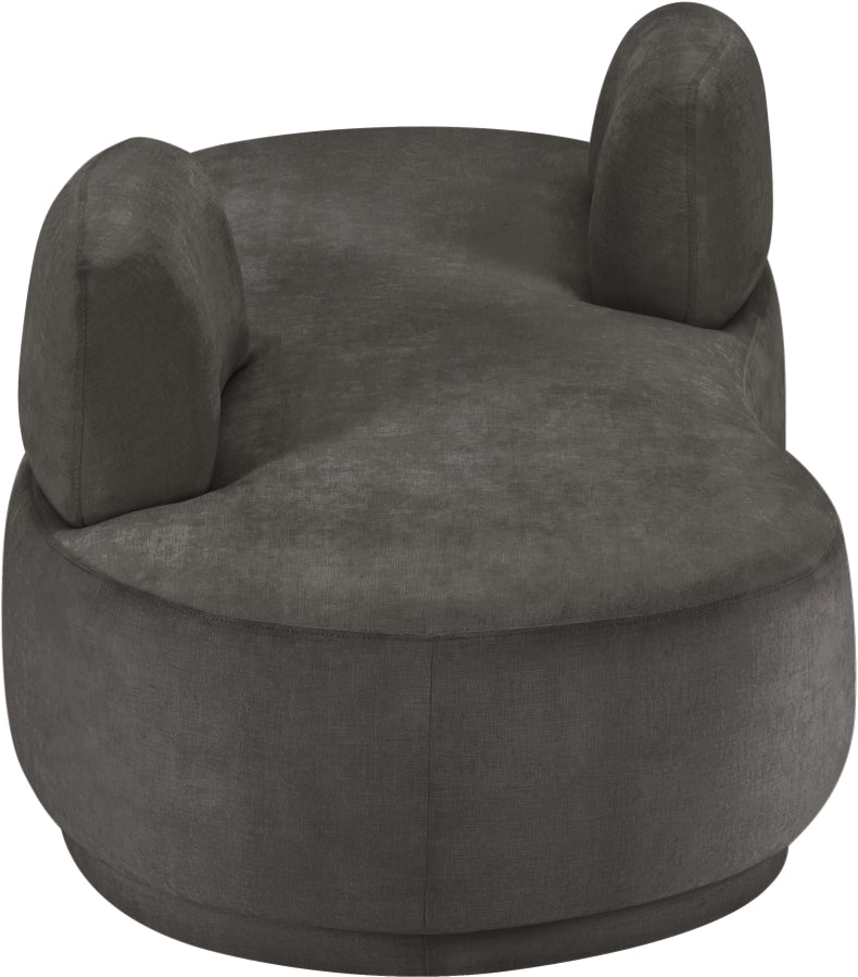 Argyle Chenille Fabric Chaise/Loveseat Grey from Meridian - Luna Furniture