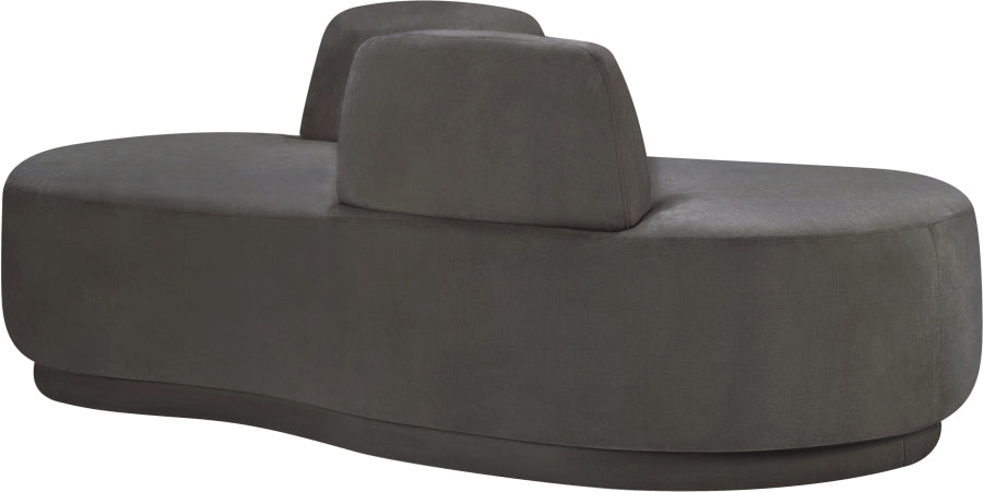 Argyle Chenille Fabric Chaise/Loveseat Grey from Meridian - Luna Furniture