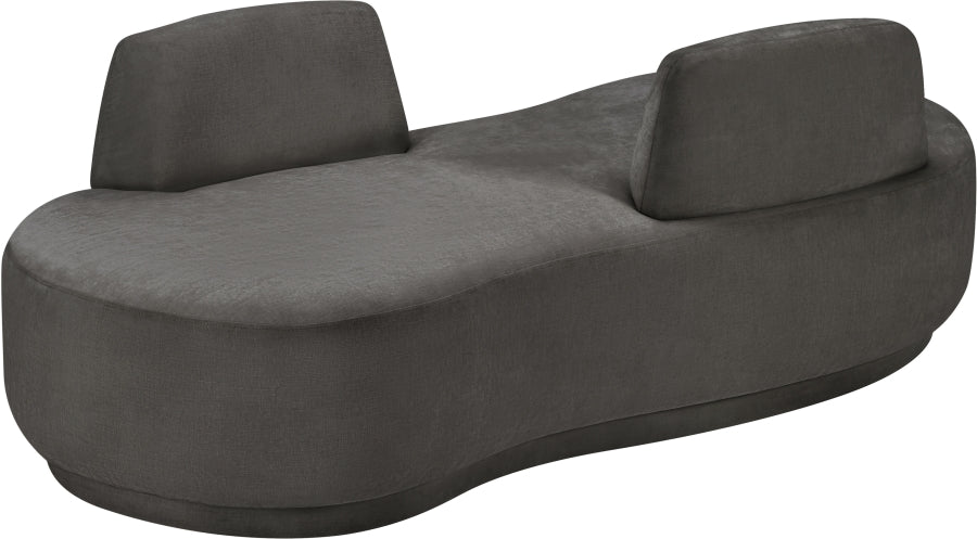 Argyle Chenille Fabric Chaise/Loveseat Grey from Meridian - Luna Furniture