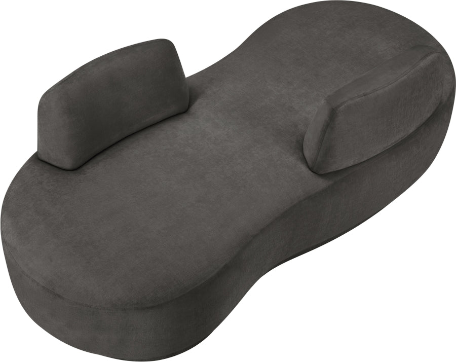 Argyle Chenille Fabric Chaise/Loveseat Grey from Meridian - Luna Furniture