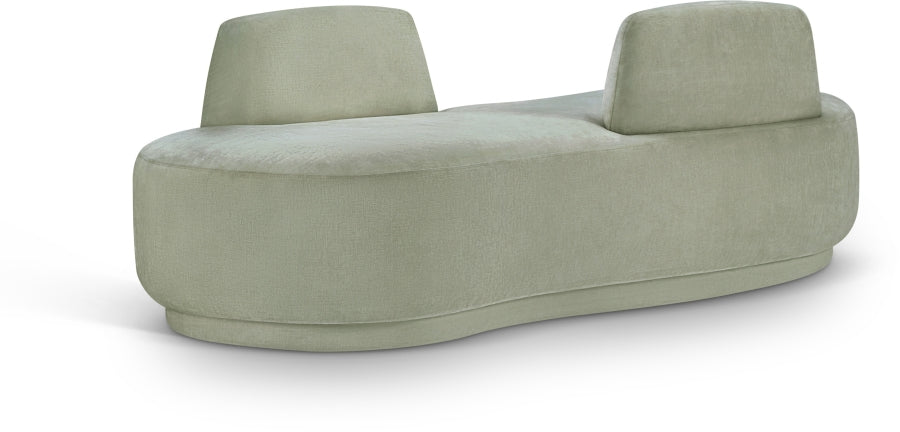 Argyle Chenille Fabric Chaise/Loveseat Mint from Meridian - Luna Furniture