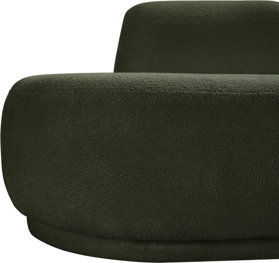 Argyle Teddy Fabric Chaise/Loveseat Green from Meridian - Luna Furniture