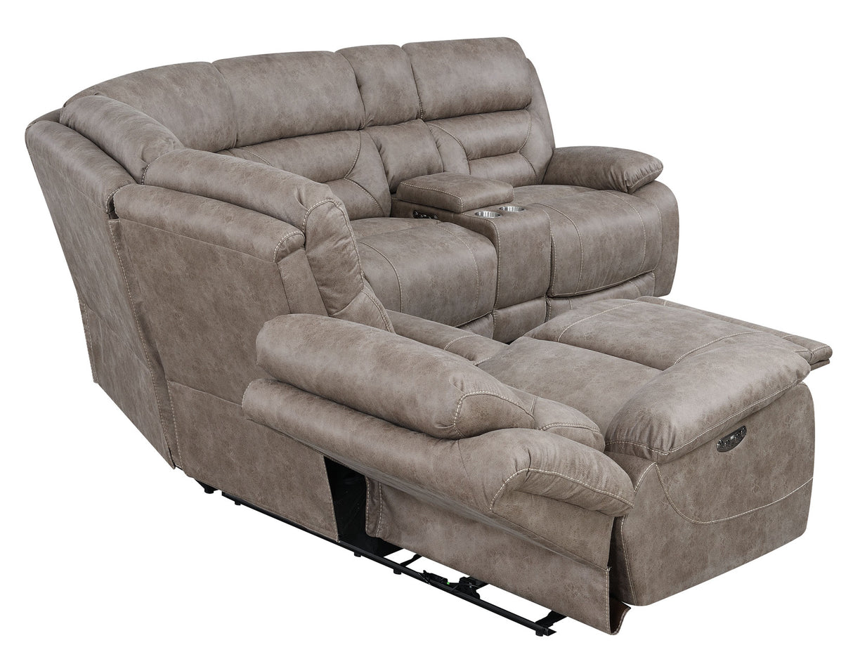 Aria 3-Piece Dual-Power Reclining Sectional, Desert Sand from Steve Silver - Luna Furniture