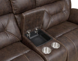 Aria 3-Piece Dual-Power Reclining Sectional, Saddle Brown from Steve Silver - Luna Furniture