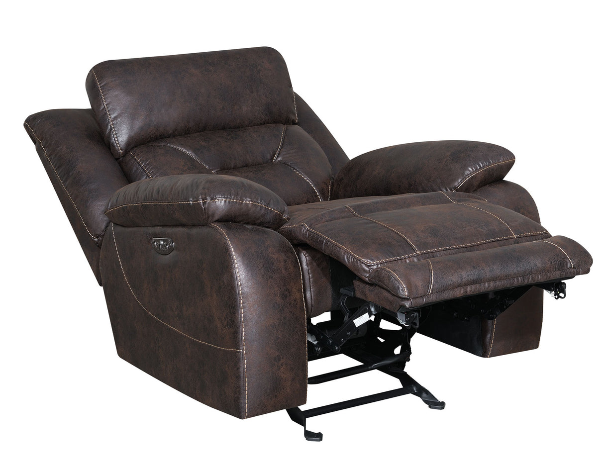 Aria Dual-Power Recliner, Saddle Brown from Steve Silver - Luna Furniture