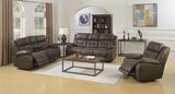 Aria Dual-Power Reclining Console Loveseat, Saddle Brown from Steve Silver - Luna Furniture