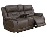 Aria Dual-Power Reclining Console Loveseat, Saddle Brown from Steve Silver - Luna Furniture