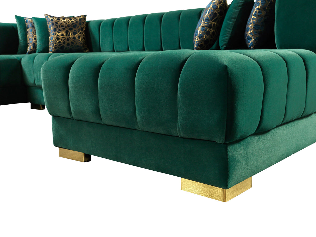 Ariana Green Velvet Double Chaise Sectional - ARIANAGREEN-SEC