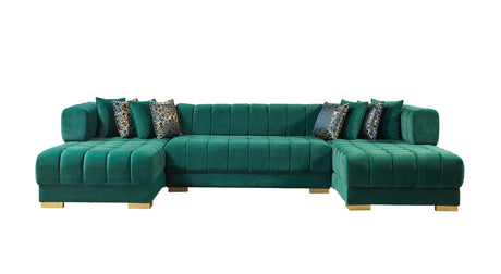 Ariana Green Velvet Double Chaise Sectional - ARIANAGREEN-SEC