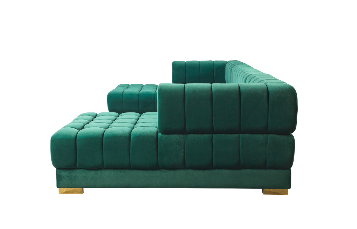 Ariana Green Velvet Double Chaise Sectional - ARIANAGREEN-SEC