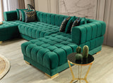 Ariana Green Velvet Double Chaise Sectional - ARIANAGREEN-SEC