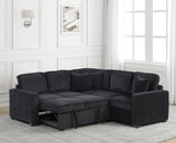 Ariel Black Sectional With Pull-Out Bed from Happy Homes - Luna Furniture