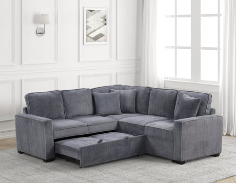 Ariel Charcoal Sectional With Pull-Out Bed from Happy Homes - Luna Furniture