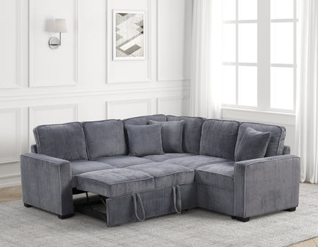 Ariel Charcoal Sectional With Pull-Out Bed from Happy Homes - Luna Furniture