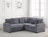 Ariel Charcoal Sectional With Pull-Out Bed from Happy Homes - Luna Furniture