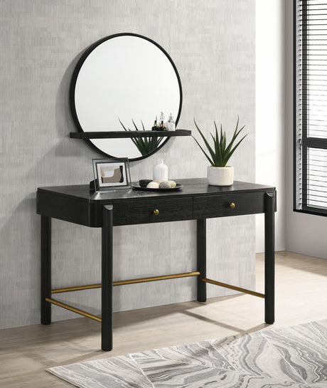 Arini 2-piece Makeup Vanity Table and Mirror Set Black - 224337-SET