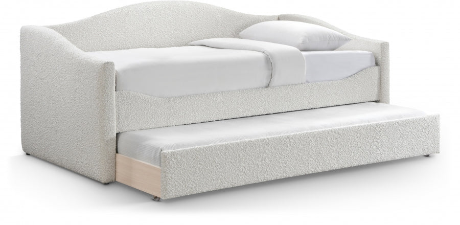 Arlo Boucle Fabric Twin Daybed Cream from Meridian - Luna Furniture