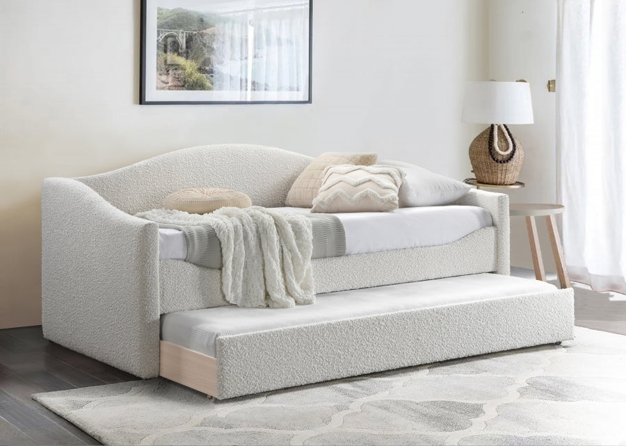 Arlo Boucle Fabric Twin Daybed Cream from Meridian - Luna Furniture