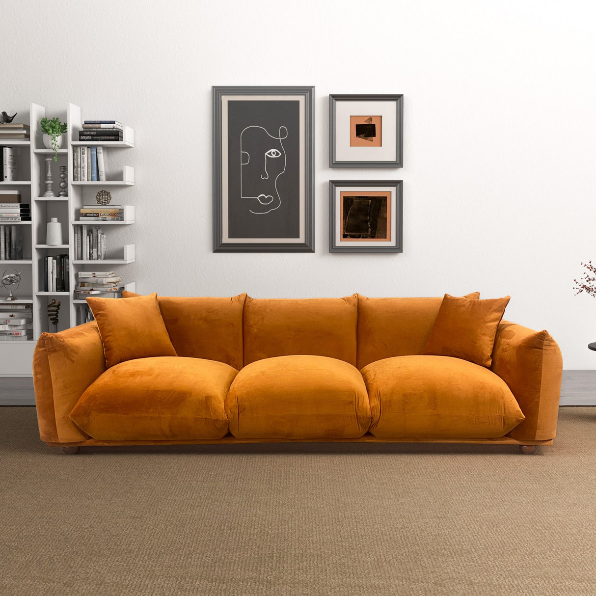 Arlo  Burnt Orange Velvet Sofa - AFC02083 - 